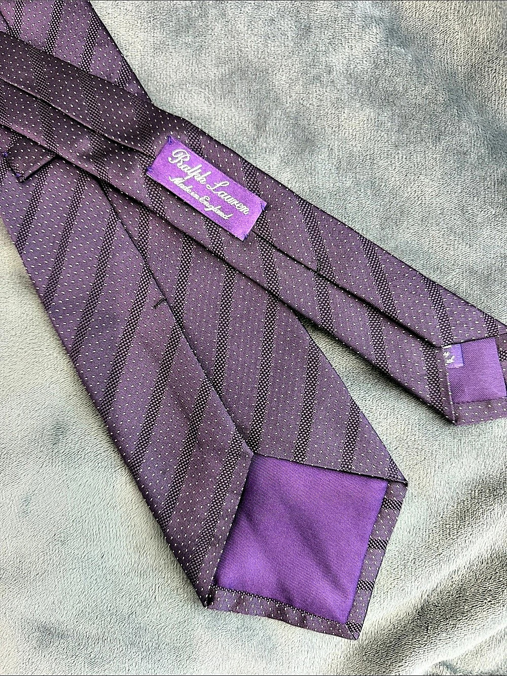 Polo Ralph Lauren Purple label Men's Silk Striped Tie in Purple Like New